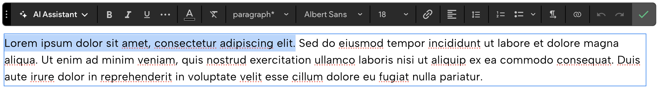 Example text highlighted.